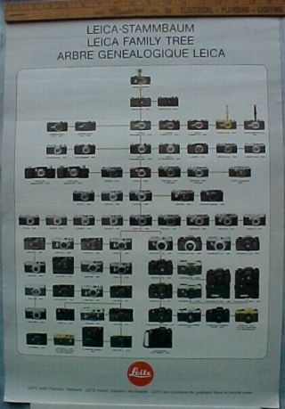 Vintage Leitz Leica Family Tree (leica - Stammbaum) Poster 1913 To 1979 Exc.  Cond.