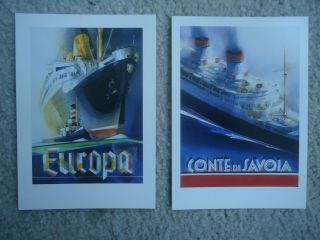 Ngl / Italian Line - Europa / Conte Di Savoia - Donald Stoltenberg - Post Cards