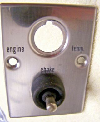 Vintage Johnson Evinrude Choke Switch & Eng Temp.  Dash Panel Mounting Plate 17