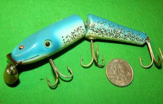 Unknown Jointed Pikie Glass Eye Maybe Old Wooden Bait Company Canada Creek Chub