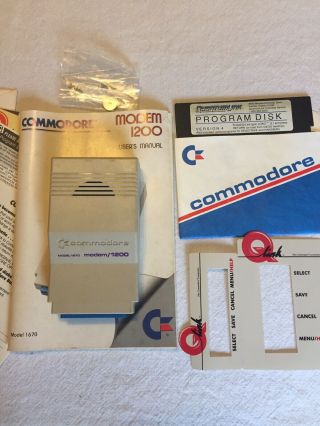 Commodore Vintage Modem 1200 For Commodore 128,  64,  Sx - 64,  Or Vic - 20 Model: 1670