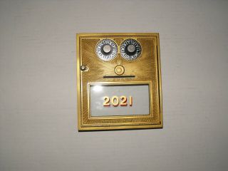 Vintage Corbin Post Office Box Door Cast Bronze Double Dial Combination Lock