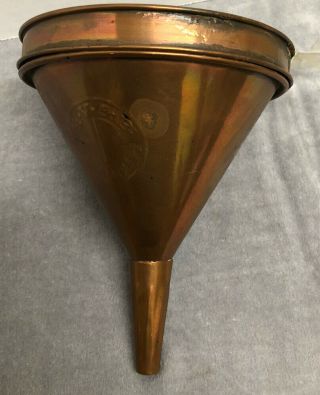 Antique Solid Copper Funnel W/soldered Seams Moonshine Farm Brewing