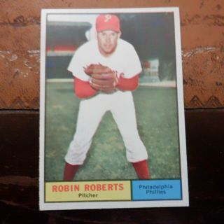 Vintage Baseball Card 1961 Topps Robin Roberts 20 (hof) Nr - Mt