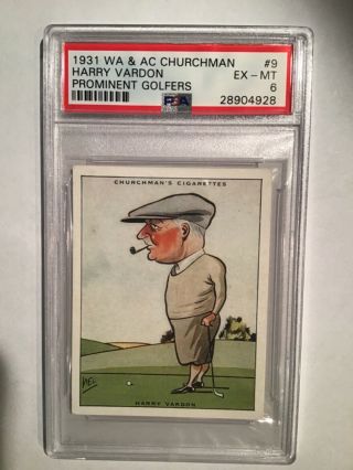 1931 Churchman Prominent Golfers Large 9 Harry Vardon Psa 6