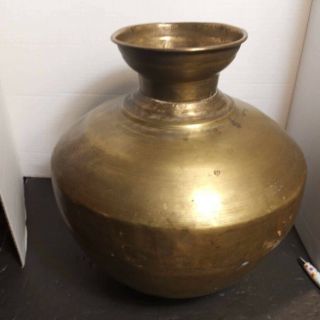 Old Antique India Brass Hand Crafted Big Drinking Water Storage Pot Crock