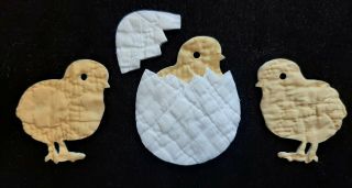 Vintage Cutter Quilt Appliques Egg And Chick Cute For Easter