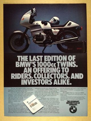 1984 Bmw R100rs Motorcycle Vintage Print Ad