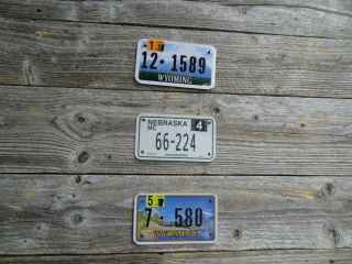 Wyoming And Nebraska Motorcycle License Plates All Paint Plates