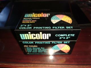 Vintage Unicolor Color Printing Filter Set Camera Darkroom Photography Metal