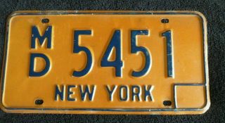 Vintage Expired York Ny Doctor License Plate Mid - 1970 
