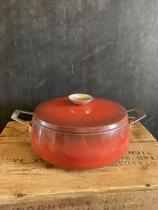 Vintage Regal Ware Nonstick Cast Aluminum 3 Qt.  Stock Pot Kettle Red W/ Handles
