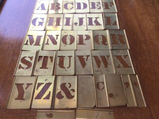 Reeses Vintage Adjustable 4 " Brass Stencils Lockedge W 2 " Letters,  Punctuation