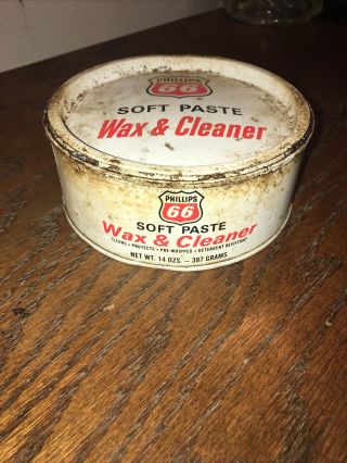 Phillips 66 Soft Paste Wax & Cleaner Vintage 14 Ounces Can
