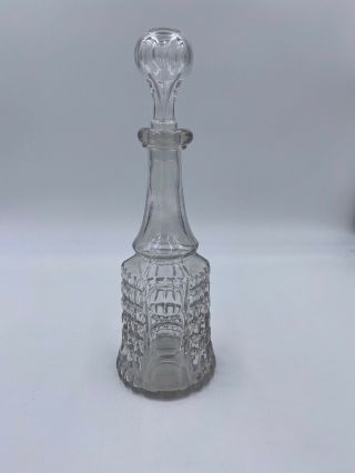 Early Antique American Eapg Waffle Thumbprint Glass Decanter
