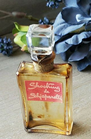 Vintage Glass Perfume Bottle Elsa Schiaparelli Shocking 2 3/8 "