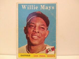 1958 Topps Willie Mays San Francisco Giants 5 Baseball Card Card