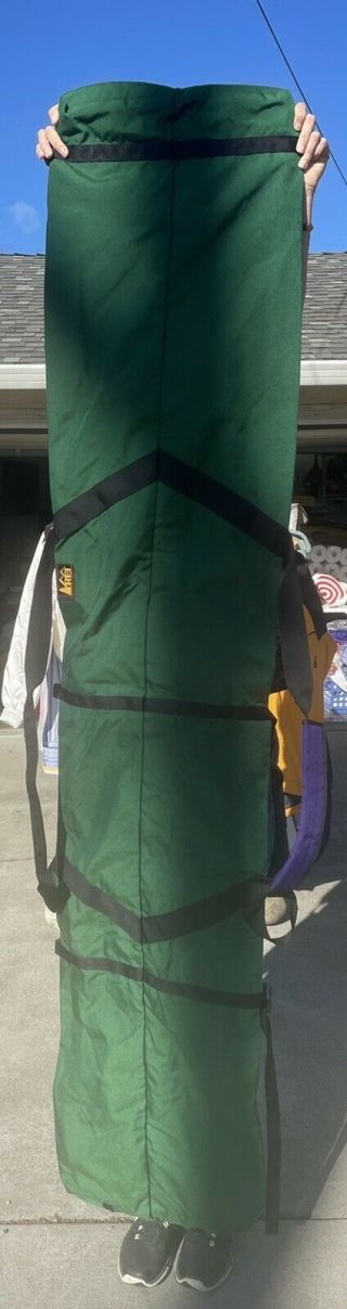 Vintage Rei Unpadded Ski Bag Heavy Duty Green & Purple For Transport & Storage