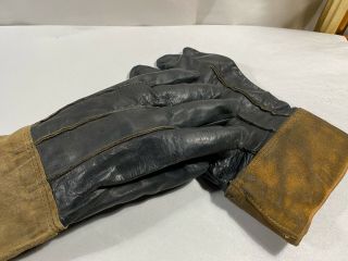Vintage Antique 1940s 50s Leather Motorcycle Riding Gloves
