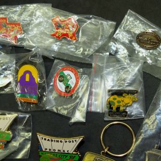 Vintage John Deere Parts Expo Dealer Pins (11),  Fob Cards Keychain 3
