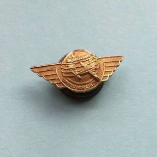 Vintage United Airlines 100,  000 Miles Wing Pin Gold Lapel