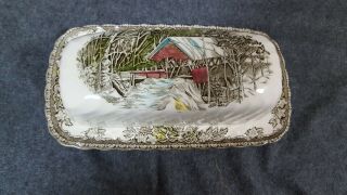 Johnson Bros.  /friendly Village/england/4 - 8 " Bowls/butter Dish Top And Bottom