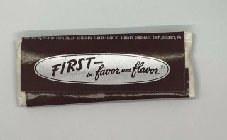 1950s Vintage Hershey Milk Chocolate Candy Bar Wrapper:first In Favor And Flavor