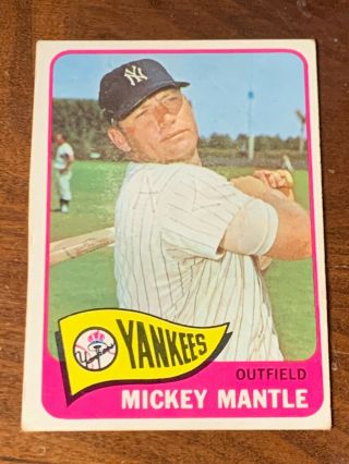 Mickey Mantle 1965 Topps 350 York Yankees Mk Hof