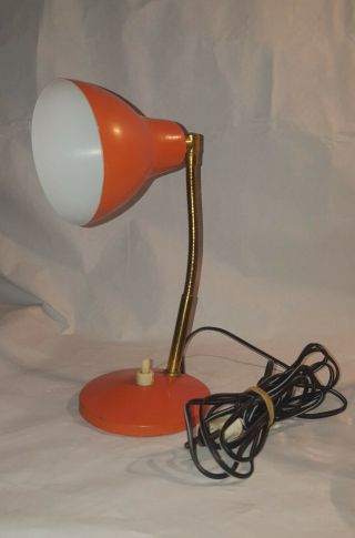 Petite Lampe De Table à Flexible Vintage Orange 1970 