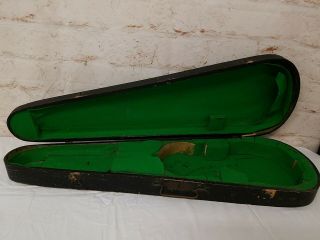 Antique Old Wood Violin Coffin Case Felt Lined