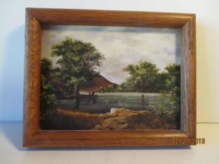 Vintage Hand Painted 1985 Oil On Canvas Painting Signed By S Faber - Shpg