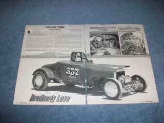1927 Ford Roadster Land Speed Race Car Vintage Article " Brotherly Love " Model A