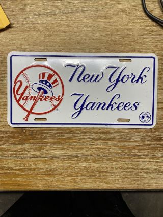 Vintage York Yankees License Plate