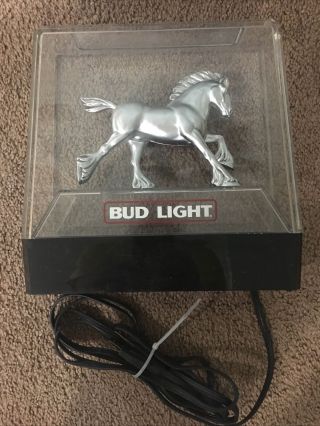 Vintage 1985 Budweiser Clydesdale Bud Light Neon Light Bar Sign