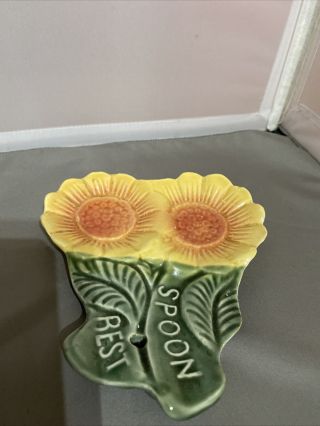 Yellow/red Tipped Petal Tulip Spoon Rest Vintage