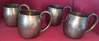 Vintage Solid Copper Mugs West Bend Usa Set Of 4 Moscow Mule Personalized