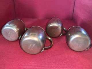 Vintage Solid Copper Mugs West Bend USA Set of 4 Moscow Mule Personalized 2