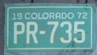 Vintage Colorado 1972 Motorcycle License Plate In Plastic Pr - 735 ^