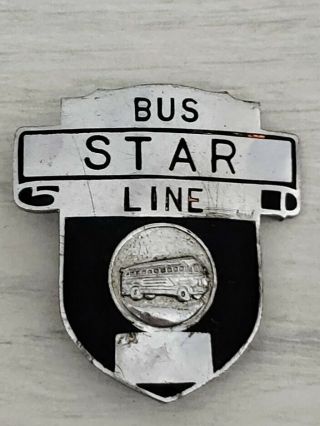 Vintage Star Line Bus Driver Hat Badge Pin Hookfast Providence Ri