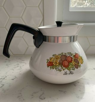 Vintage Corning Ware P - 104 Spice Of Life " Le The " 6 - Cup Coffee Tea Pot