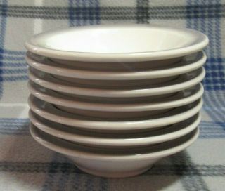 Vintage Homer Laughlin Restaurant Ware Set/7 Berry Bowls With Gray Rim
