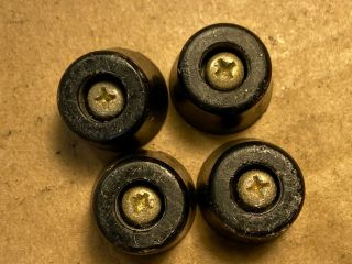 Realistic Sta - 45b Set Of 4 Rubber Feet W/ Screws For Vintage Receiver Foot