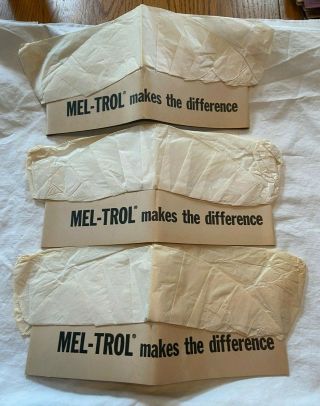 3 Vintage Paper Advertising Hats Mel - Trol Makes The Difference