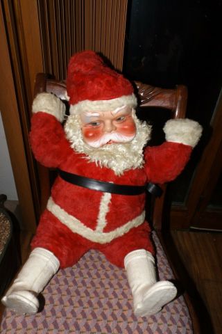 Big Old Antique Vintage Stuffed Santa Claus