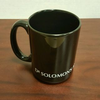 Vintage Dr Solomon ' s Anti - Virus Software Black Coffee Mug Acquired By McAfee 2