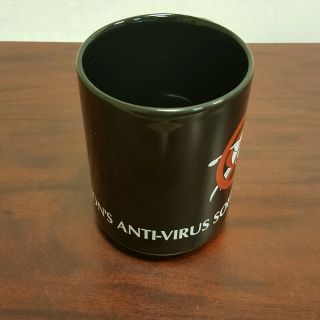 Vintage Dr Solomon ' s Anti - Virus Software Black Coffee Mug Acquired By McAfee 3