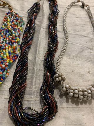 Vintage Seed Beads 1960’s - 1980’s Estate Find Use As Necklaces or Cut Apart.  JQ - 8 3