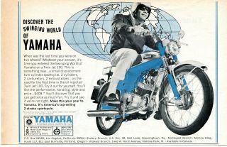 1966 Yamaha Motorcycles Twin Jet 100 Discover The Swinging World Of Yamaha Ad