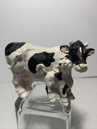 Vintage Hard To Find Stone Critters Cow And Baby Critter Keeper