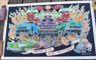 Vintage Masters Of The Fifties By Robert Williams Pin - Up Poster Hot Rod Car